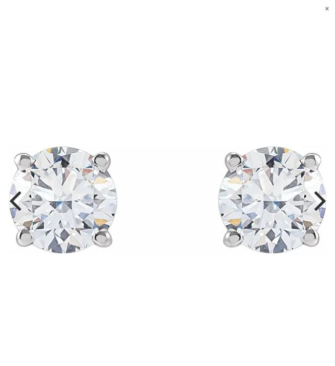 14kw LG Diamond Studs 4.5mm 3/4cttw