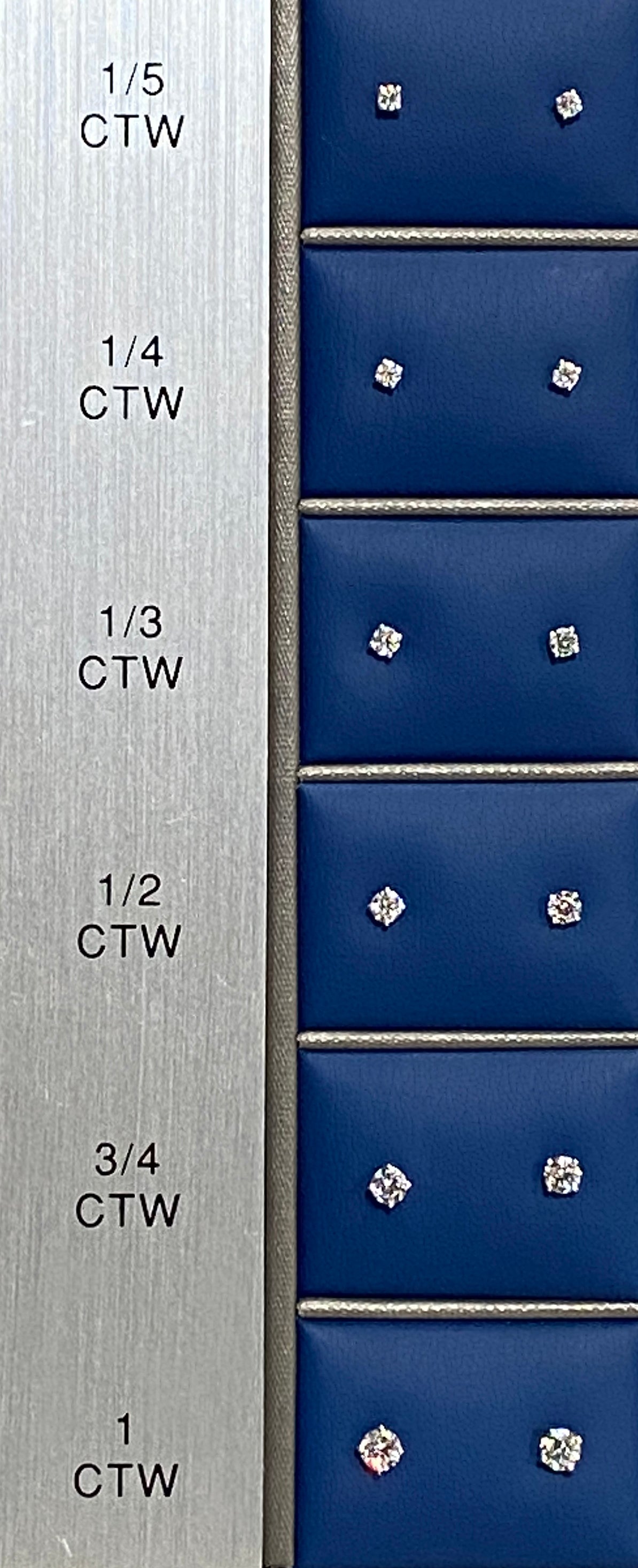 14kw LG Diamond Studs 4.5mm 3/4cttw