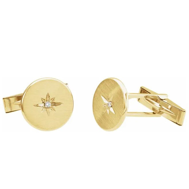 14ky Diamond Starburst Cufflinks