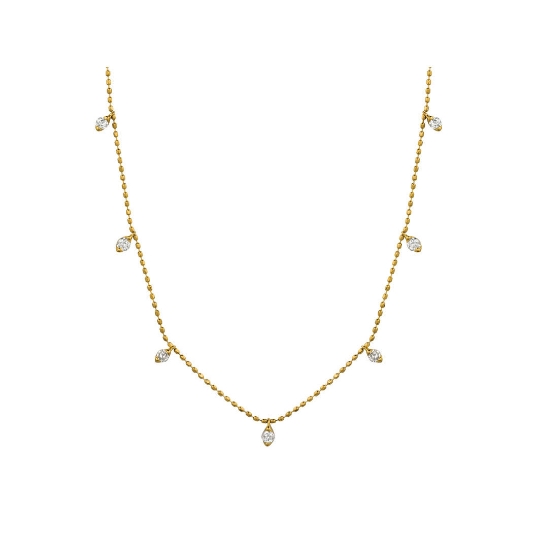 14ky Diamond Dangles Necklace 0.50ctw - eklektic jewelry studio