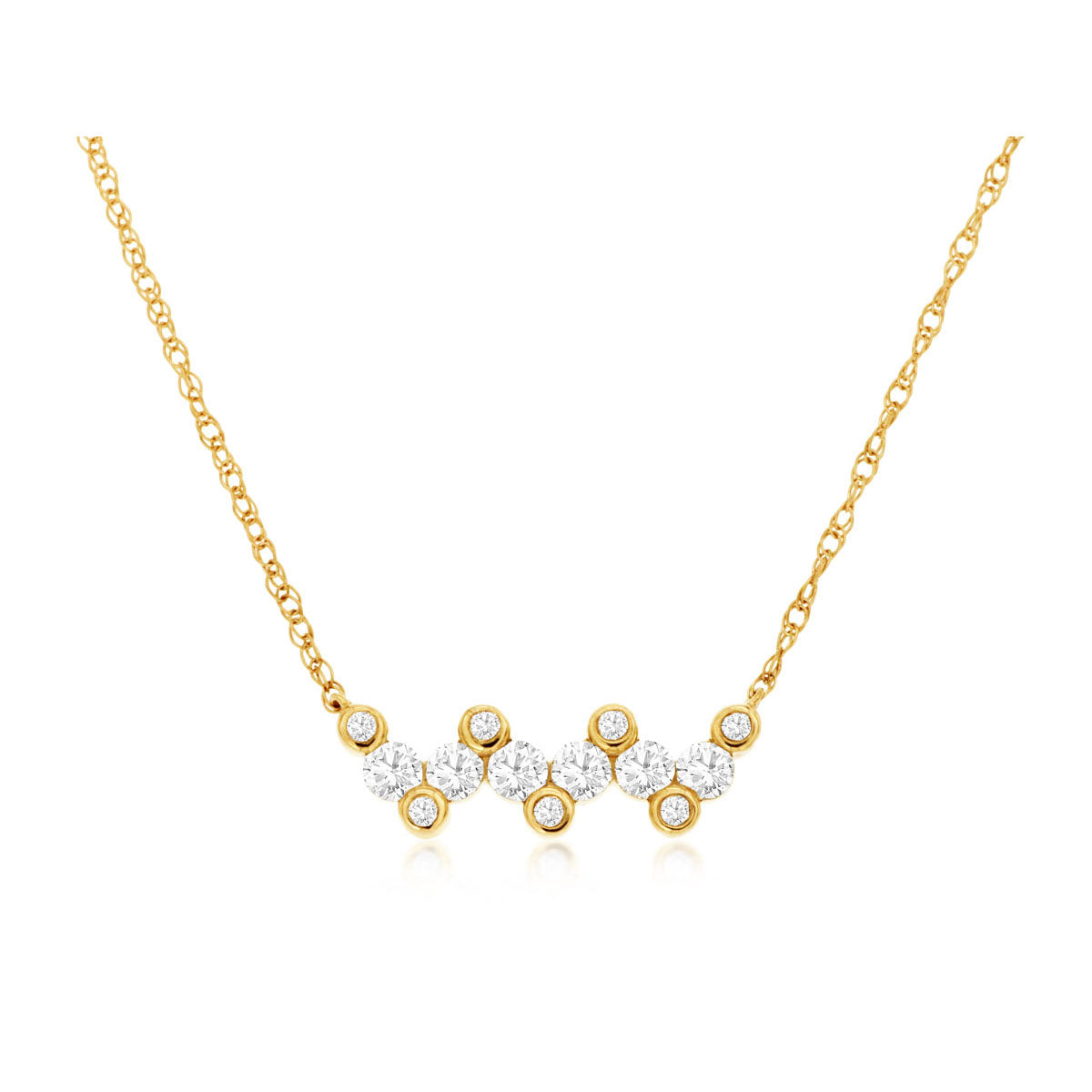 14ky Diamond Cluster Necklace