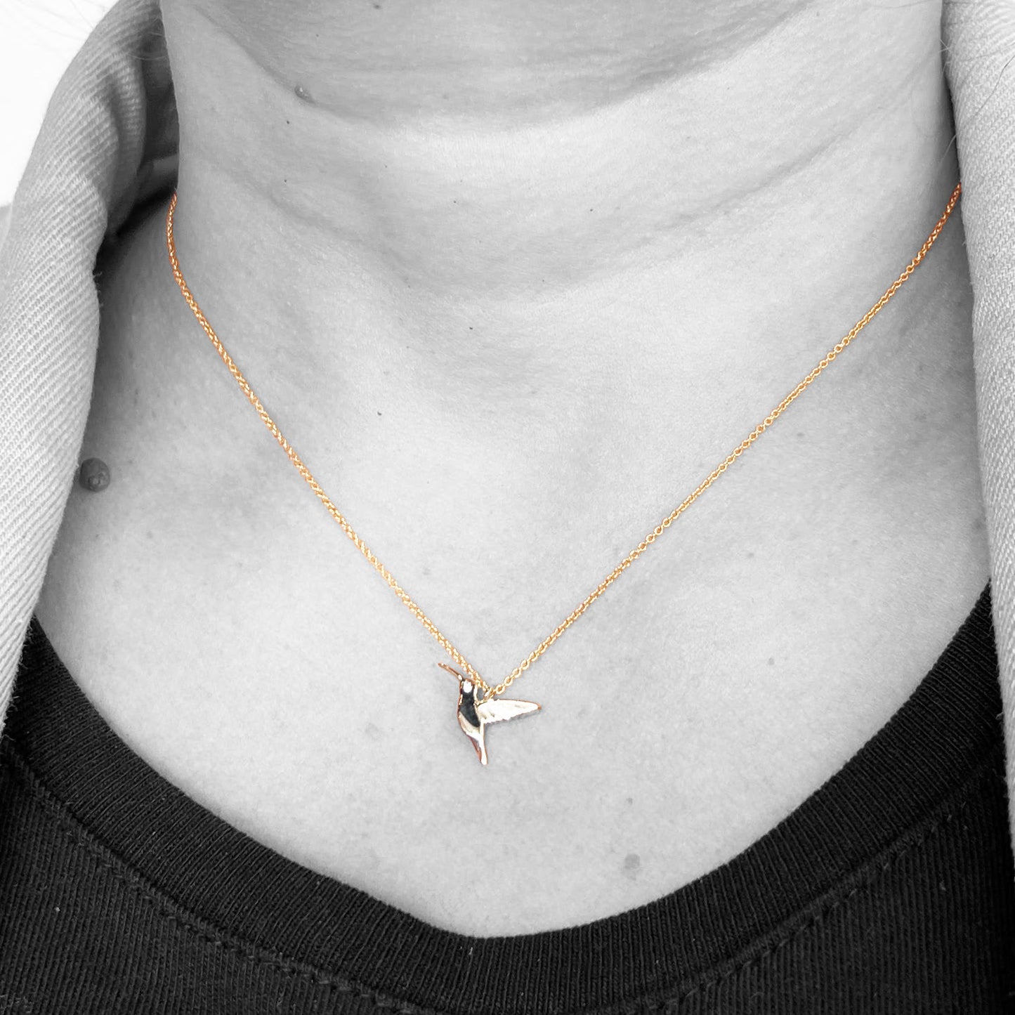 14ky Hummingbird Necklace