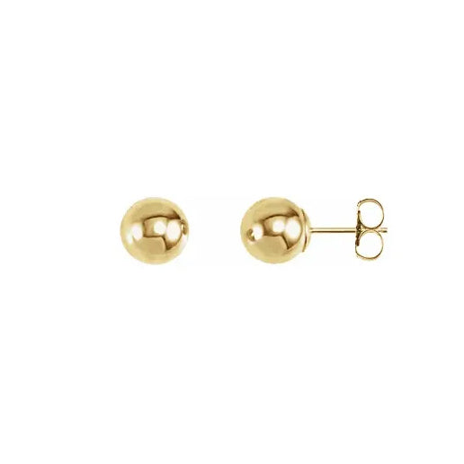 14k Ball Stud Earrings with Bright Finish - eklektic jewelry studio