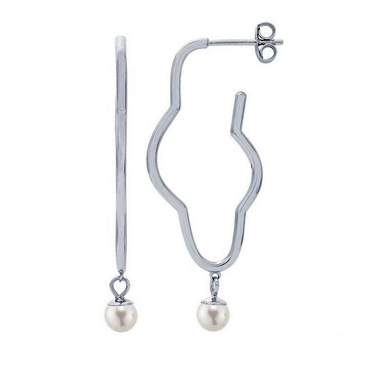 Silver White Pearl Cloud Earrings