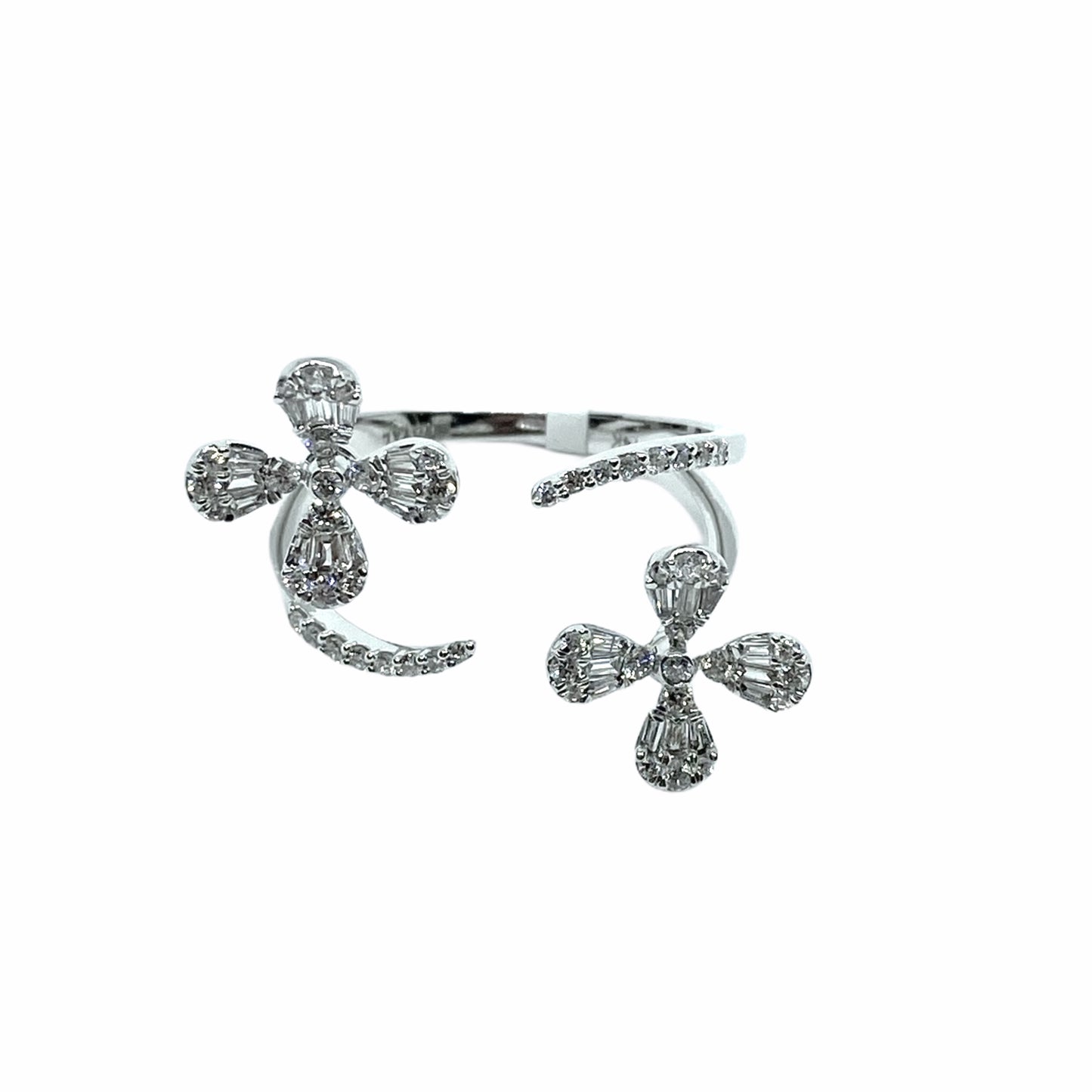 14kw Diamond Flowers Open Ring - eklektic jewelry studio