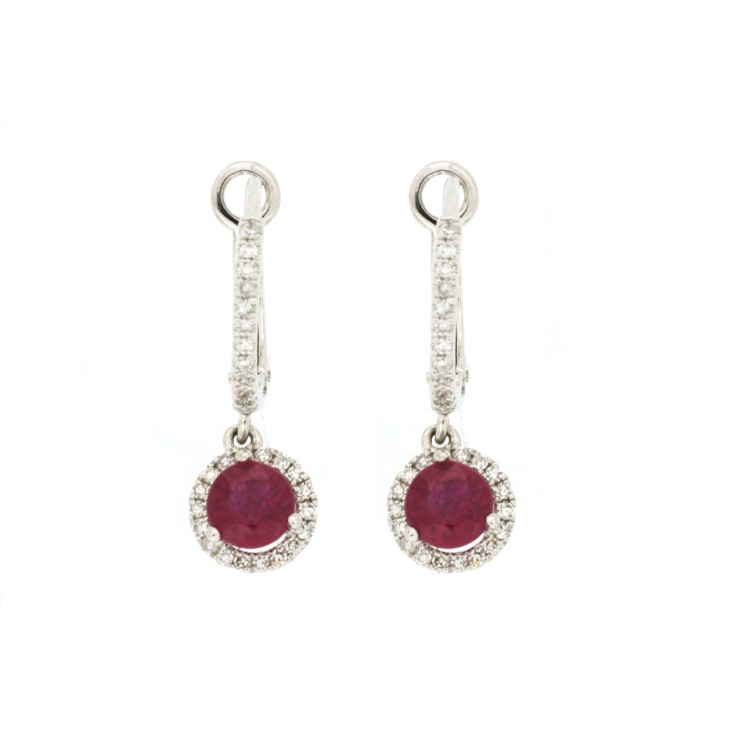 14kw Ruby and Diamond Earrings