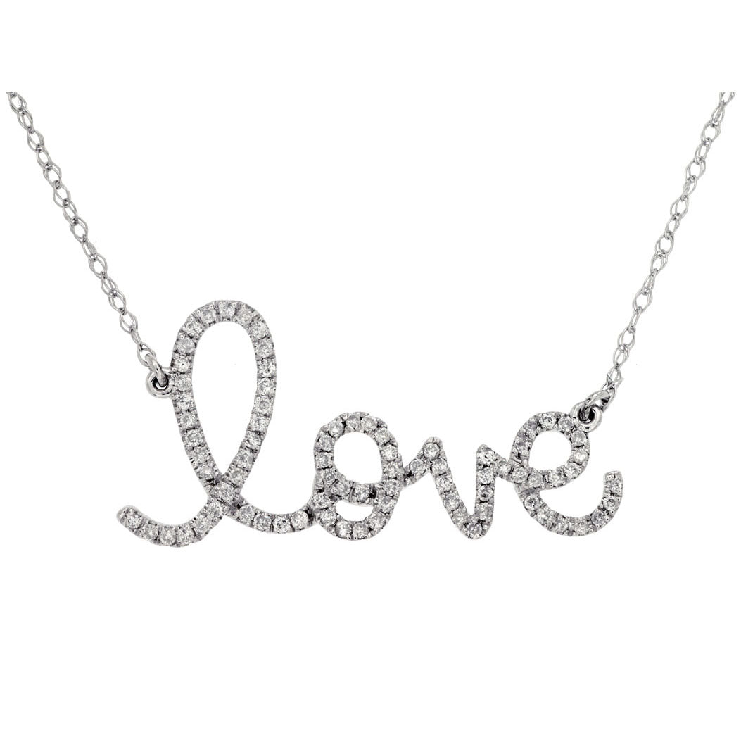 14kw Diamond Love Necklace 0.25ctw