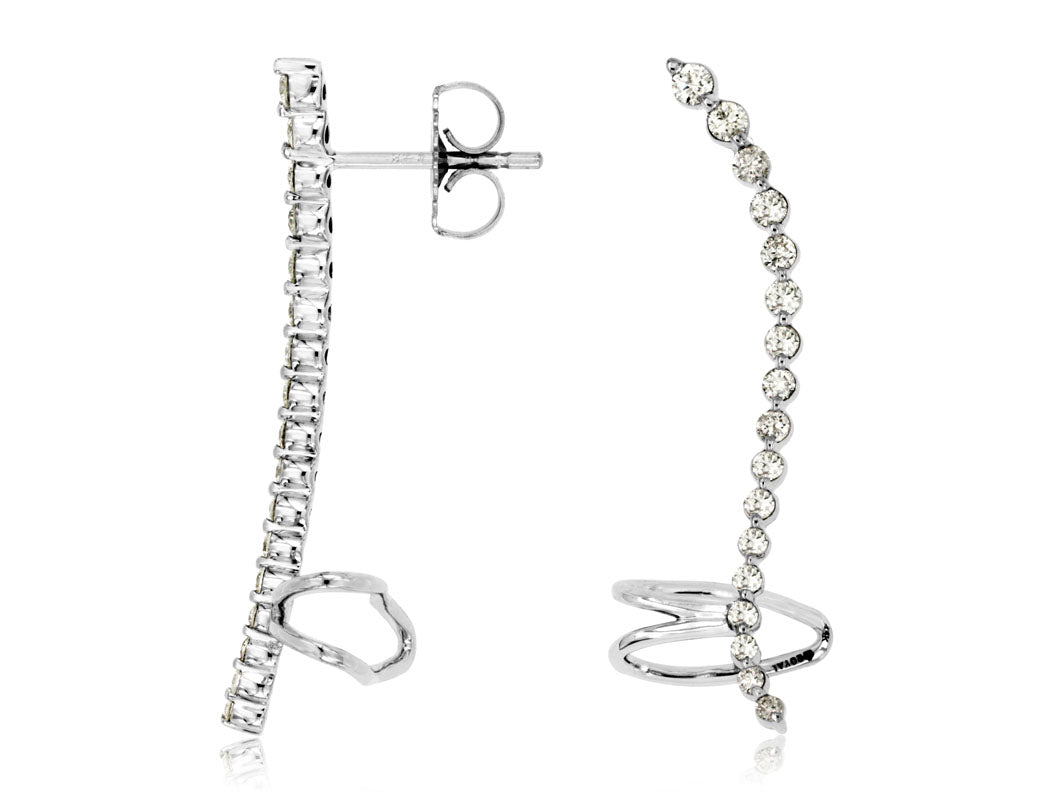 14kw diamond climber earrings
