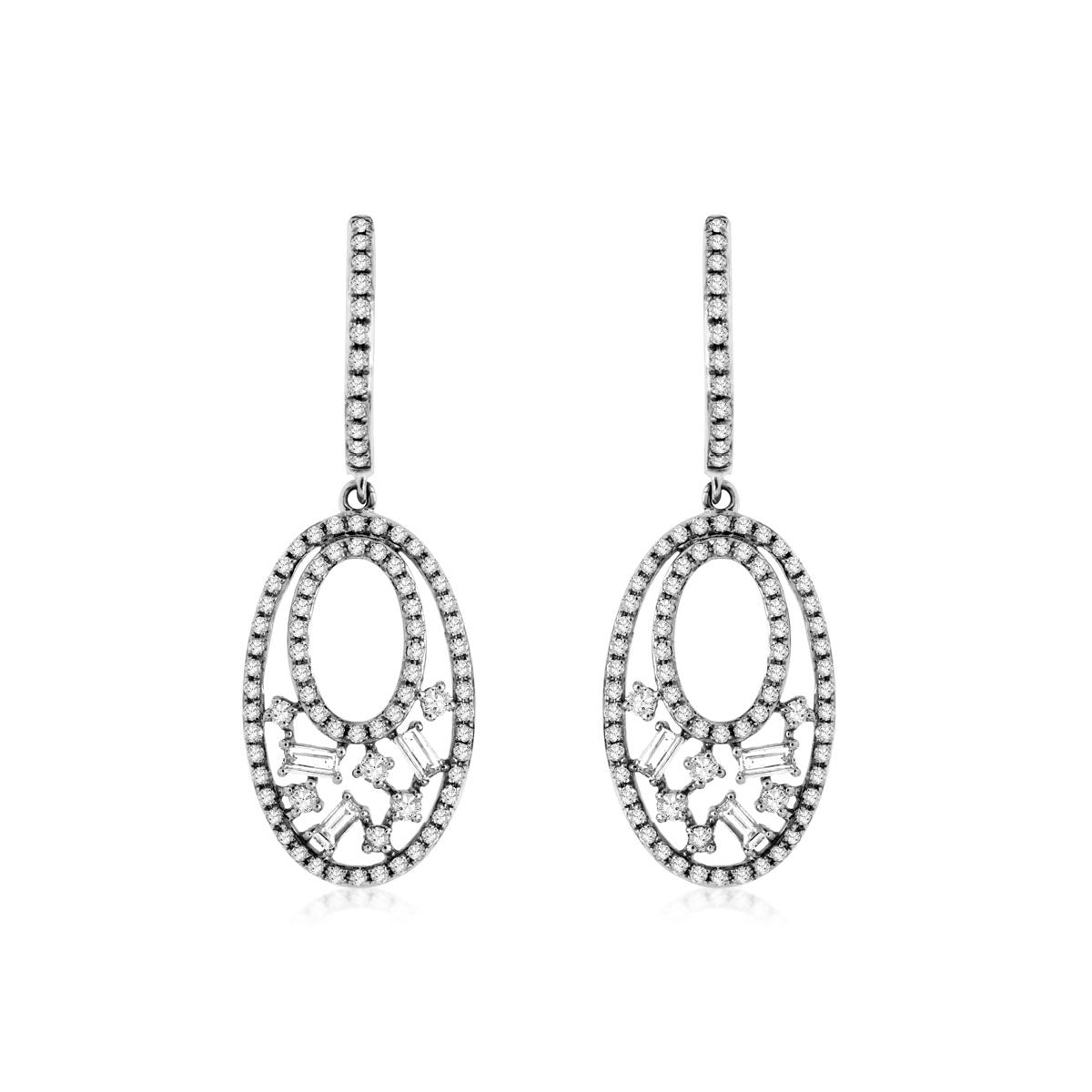 14kw diamond dangle earrings
