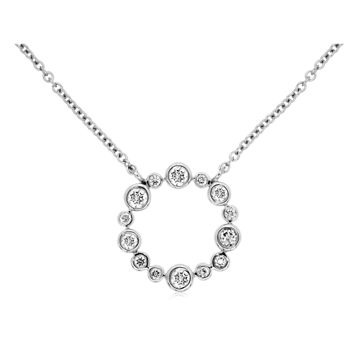 14kw Diamond Circle Necklace 0.26ct