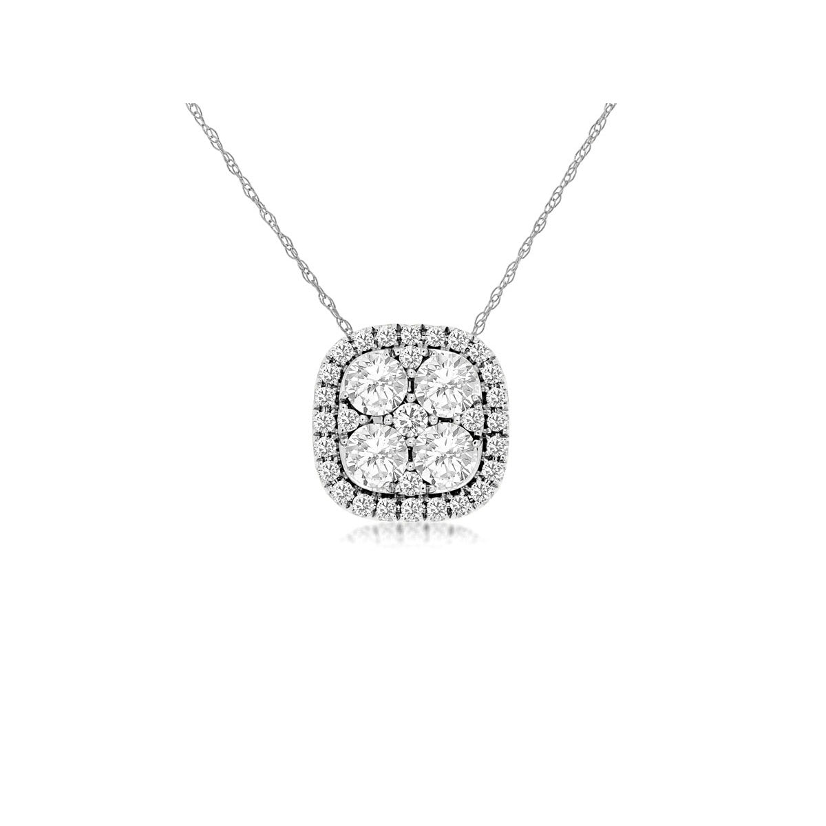 14kw Diamond Clover Necklace
