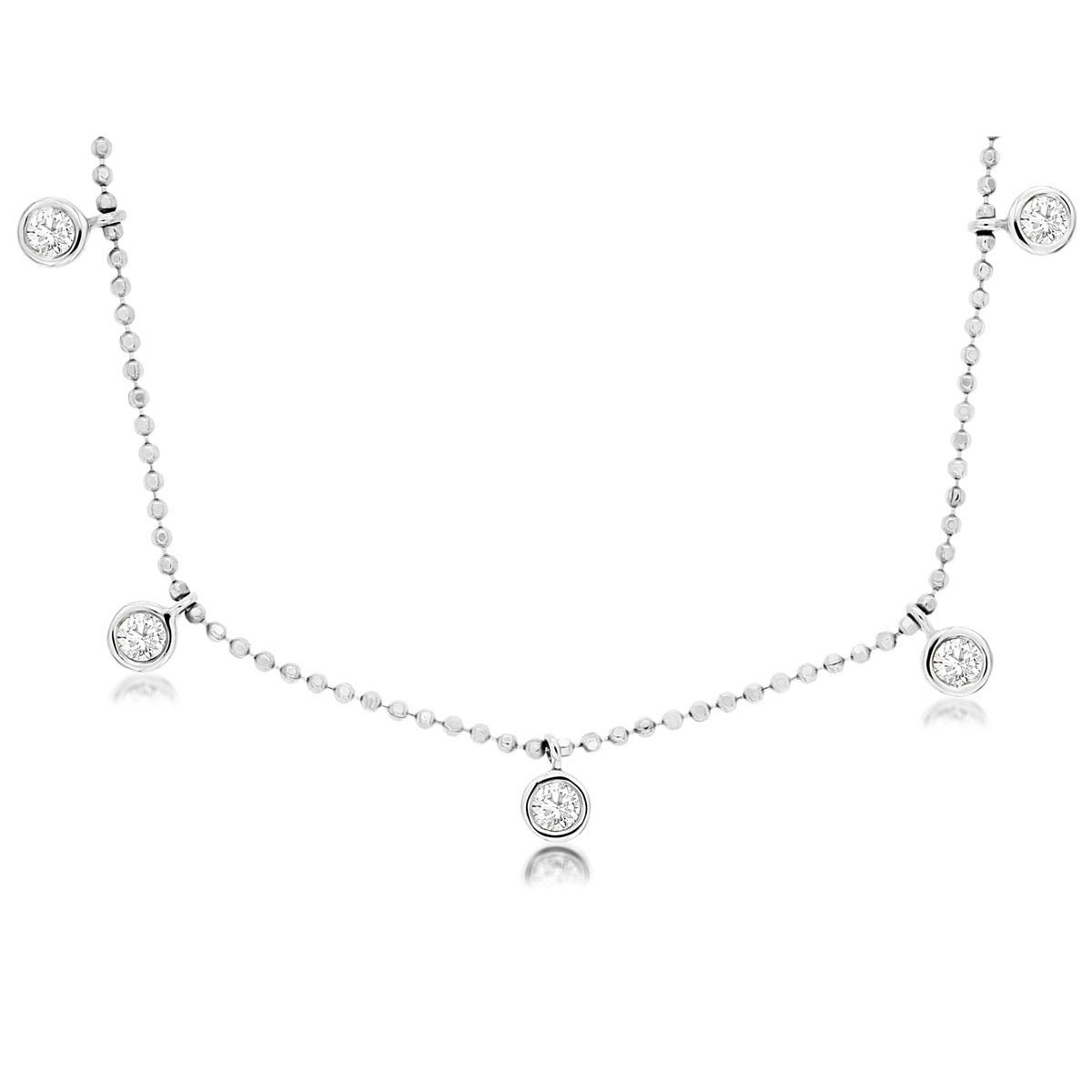 14kw Diamond Dangles Necklace 0.50ctw