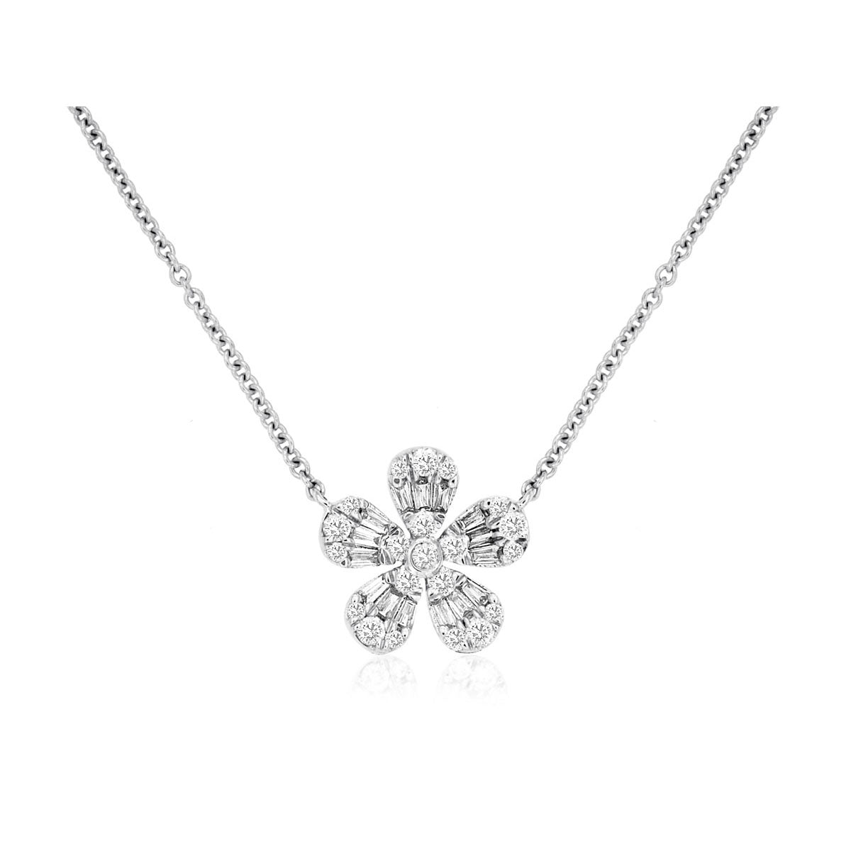 14kw Diamond Flower Necklace