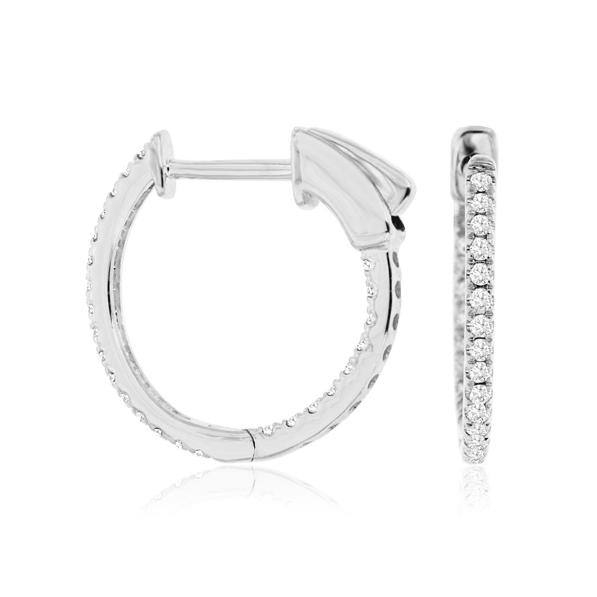 14kw Diamond Hoop Earrings 0.25ctw