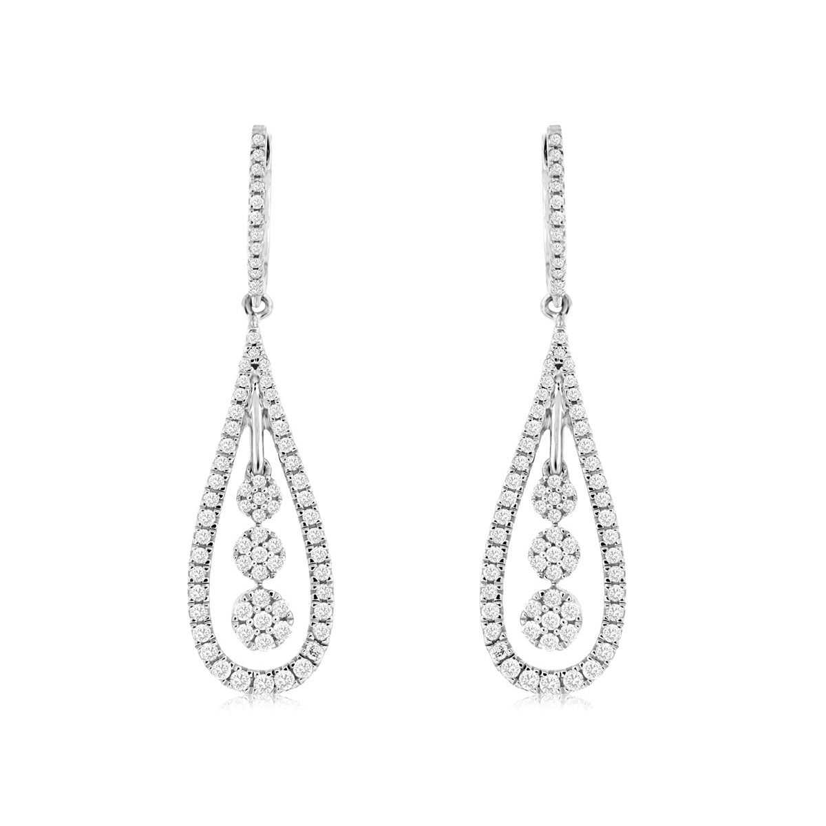 14kw diamond dangle earrings