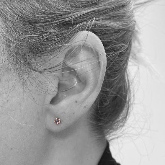 14kw Ceylan Blue Sapphire Stud Earrings - eklektic jewelry studio