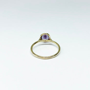 18ky Color Change Synthetic Sapphire Bezel Ring 6mm - eklektic jewelry studio