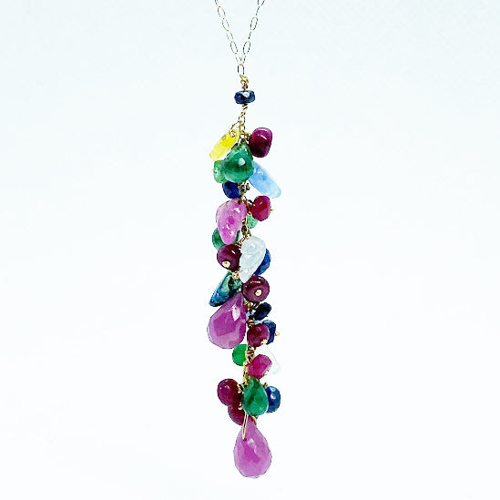 Precious Gems Waterfall Necklace - eklektic jewelry studio