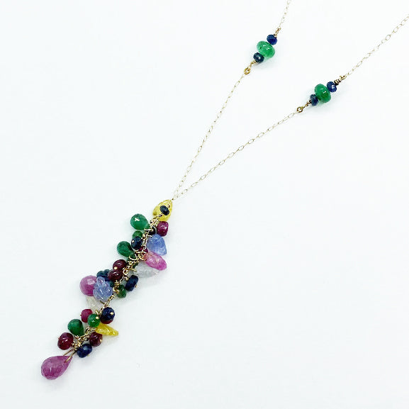 Precious Gems Waterfall Necklace - eklektic jewelry studio