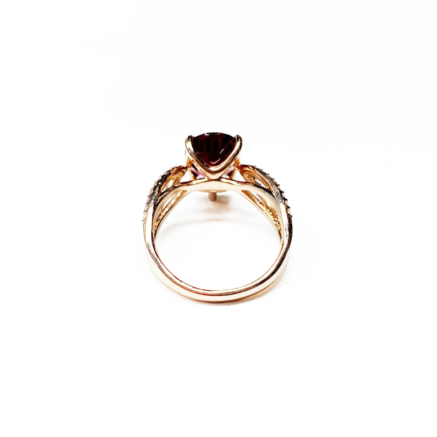 14k Rose Gold Garnet and Diamonds Ring - eklektic jewelry studio