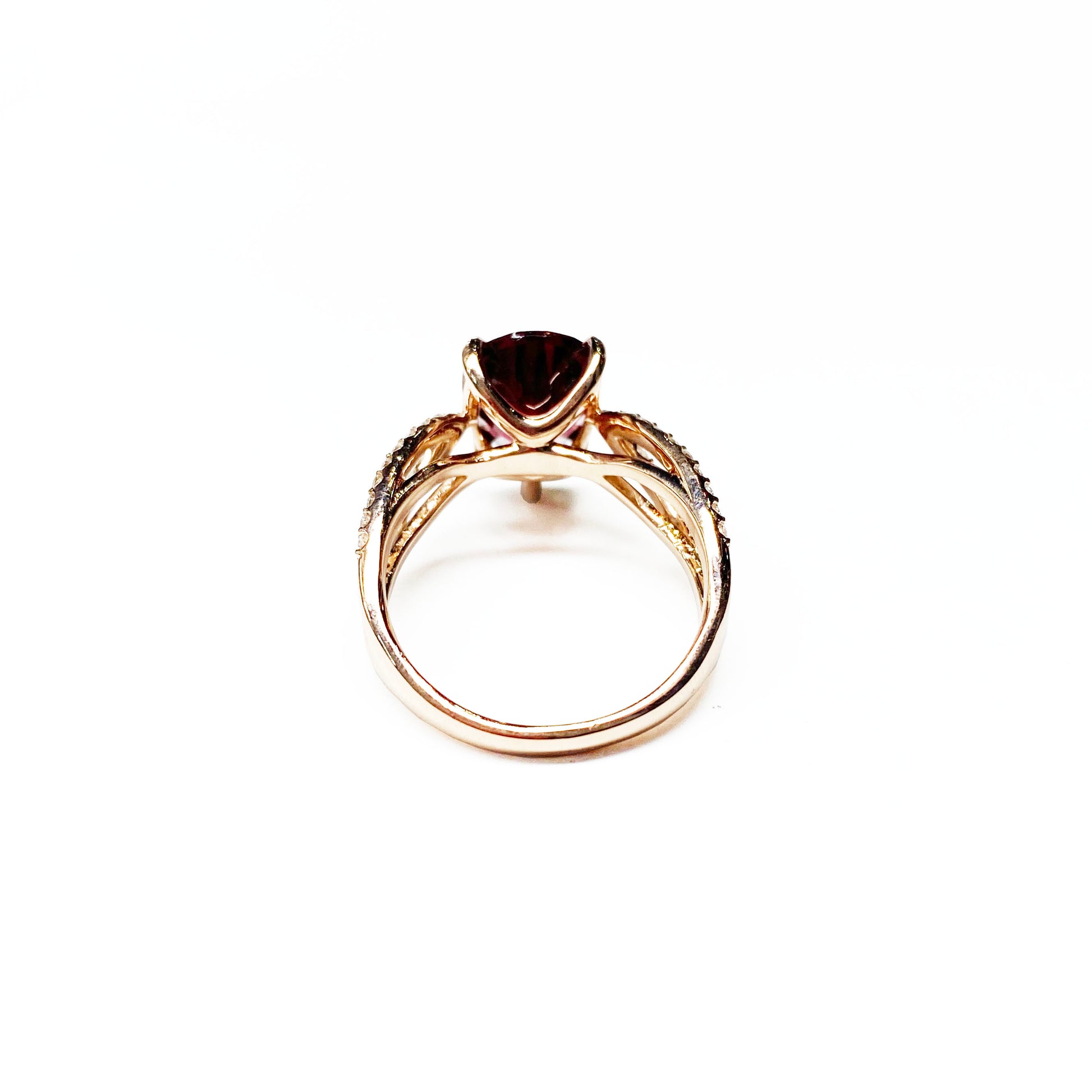 14k Rose Gold Garnet and Diamonds Ring - eklektic jewelry studio
