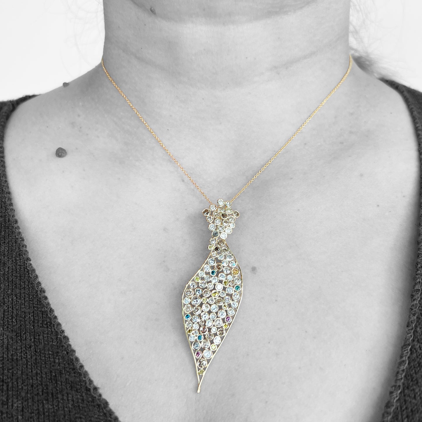Handmade Diamonds Cluster Pendant