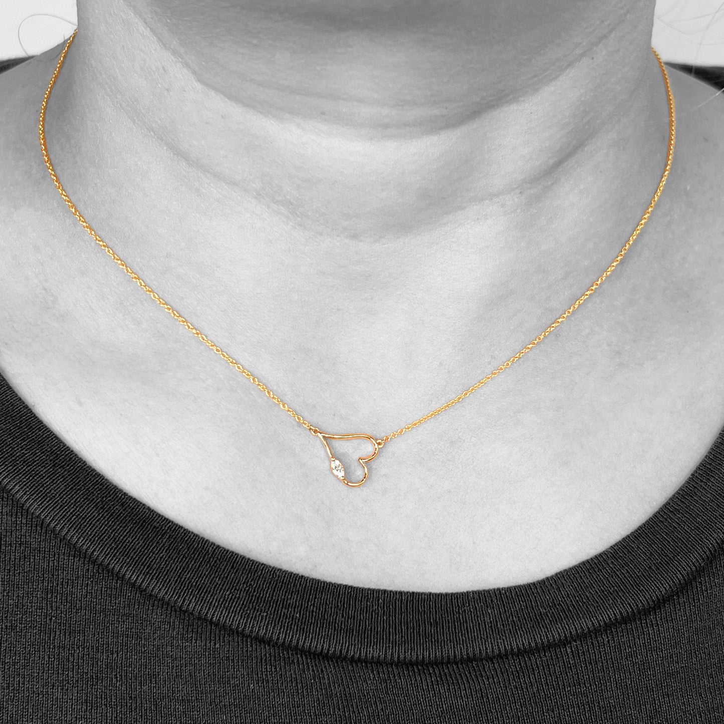 14ky Large Heart Necklace