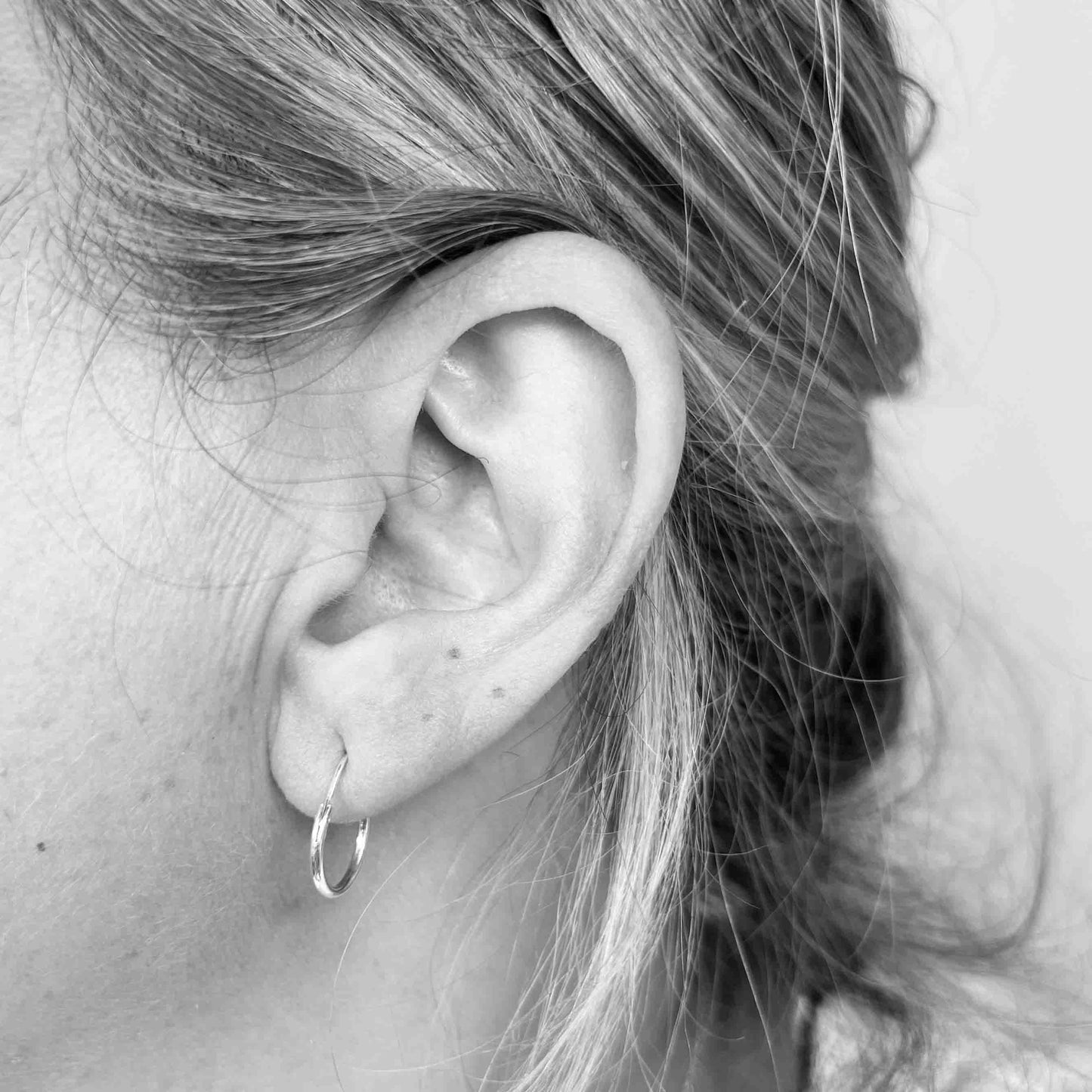 Silver Hoop Earrings 12mm