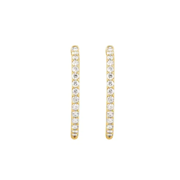 14ky  Diamond Hoop Earring 2ctw 29.5mm