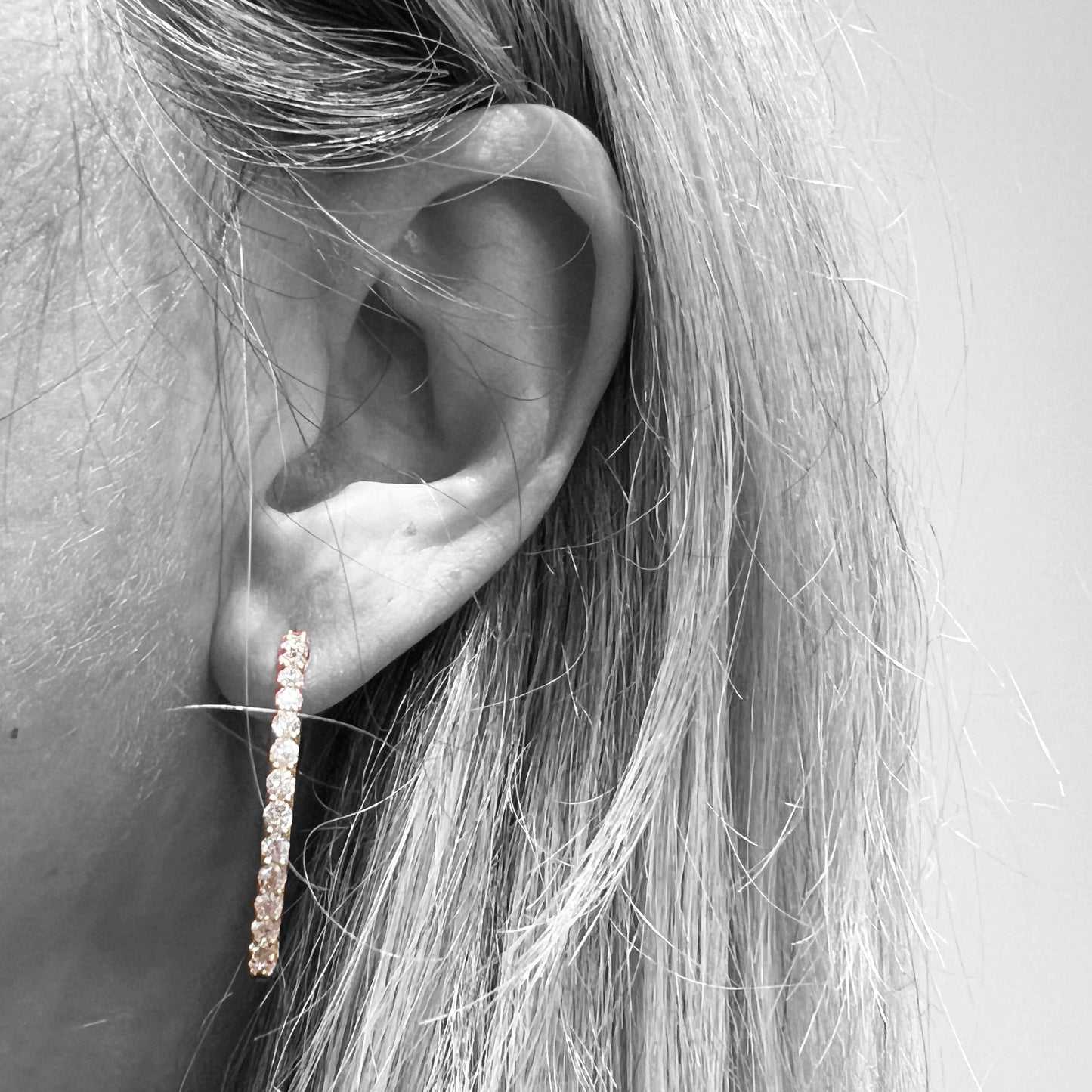 14ky  Diamond Hoop Earring 2ctw 29.5mm