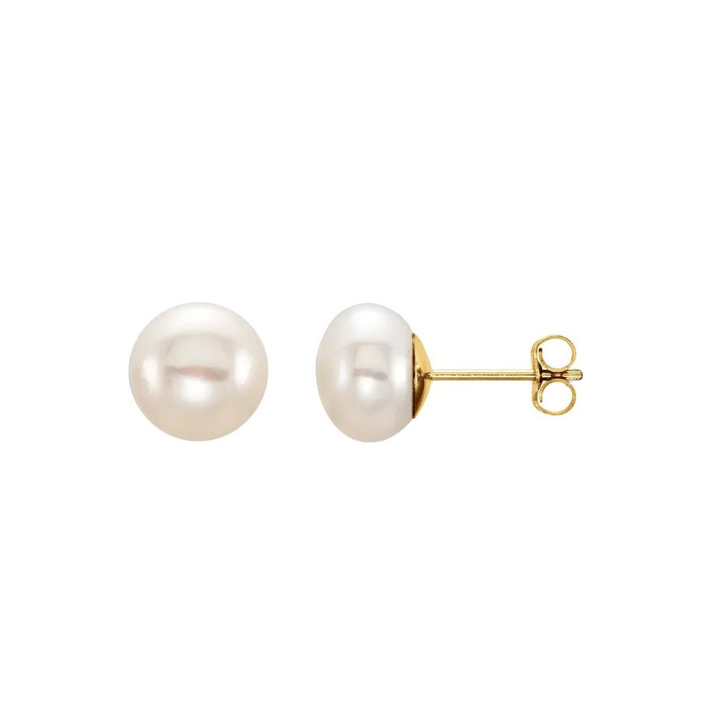 14ky Freshwater Pearl Earrings 9.5mm