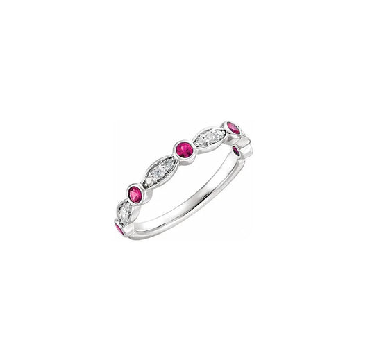14kw Ruby and Diamond Anniversary Ring