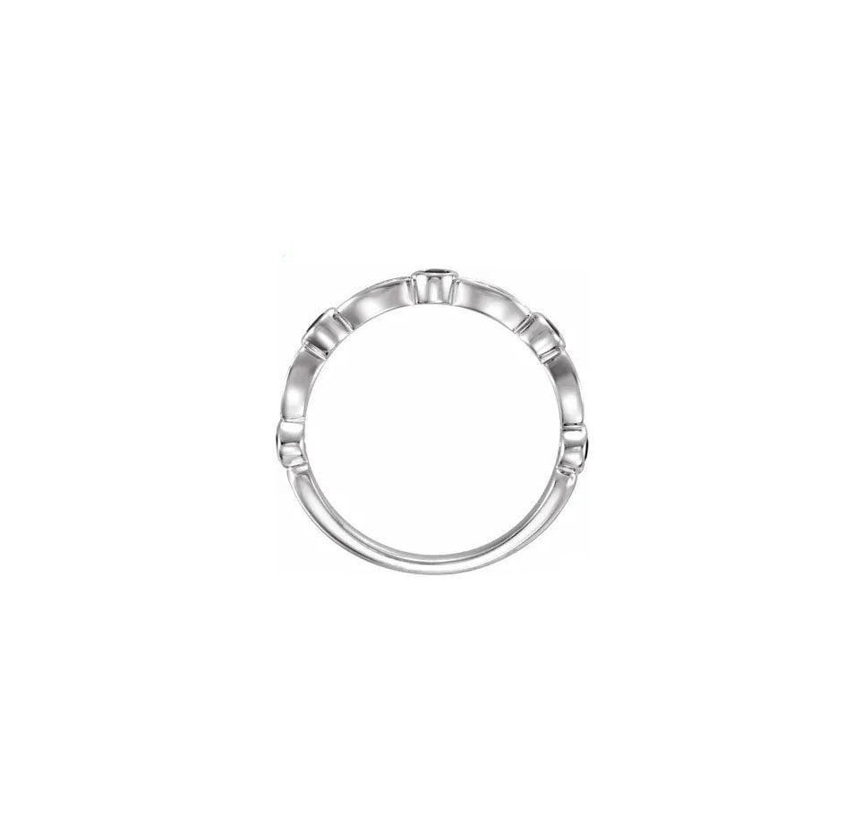 14kw Blue Sapphire and Diamond Anniversary Ring