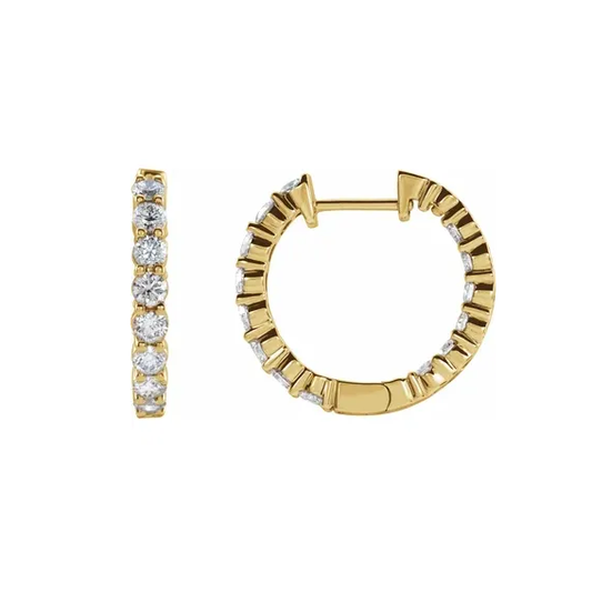 14ky  Diamond Hoop Earring 2ctw 20mm