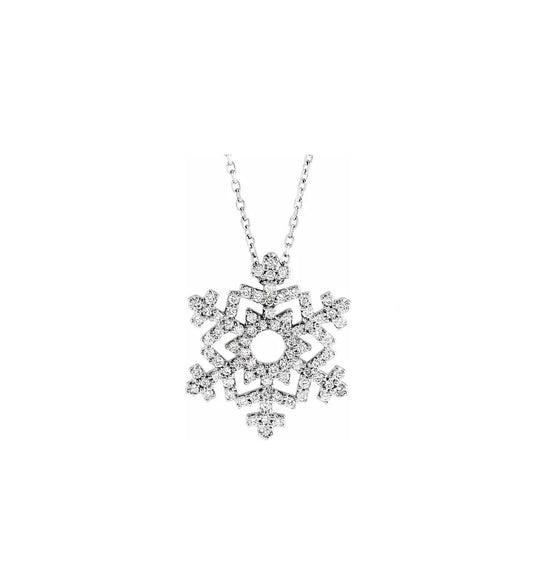 14kw Diamond Snowflake Necklace