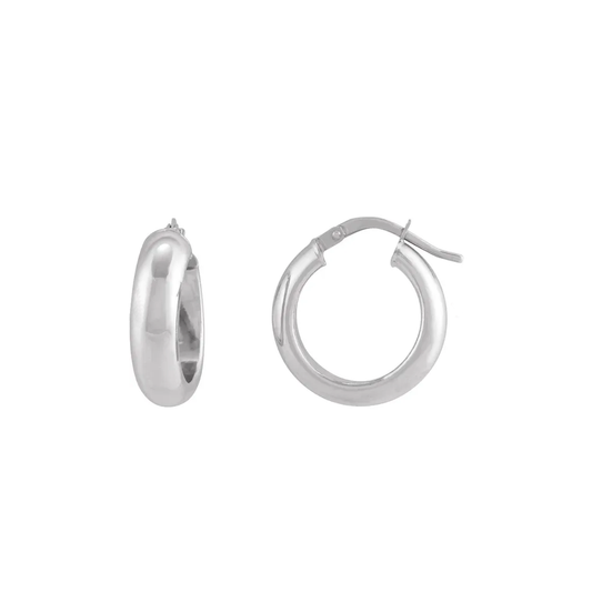 Wide Silver Hoop Earrings 17mm