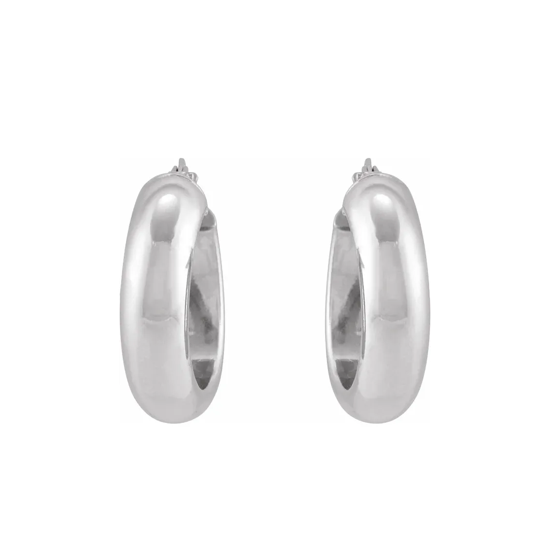 Wide Silver Hoop Earrings 17mm