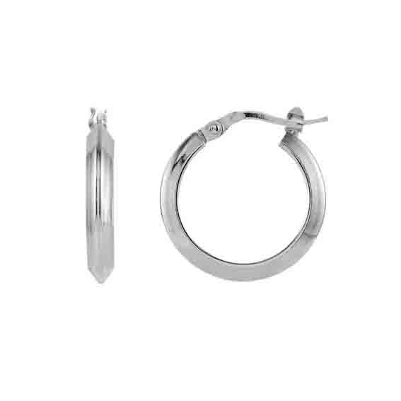 Silver Hoop Earrings 15mm