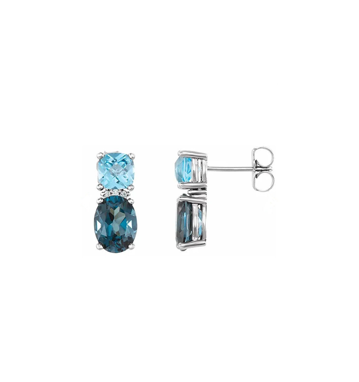 14kw Blue Topaz Earrings