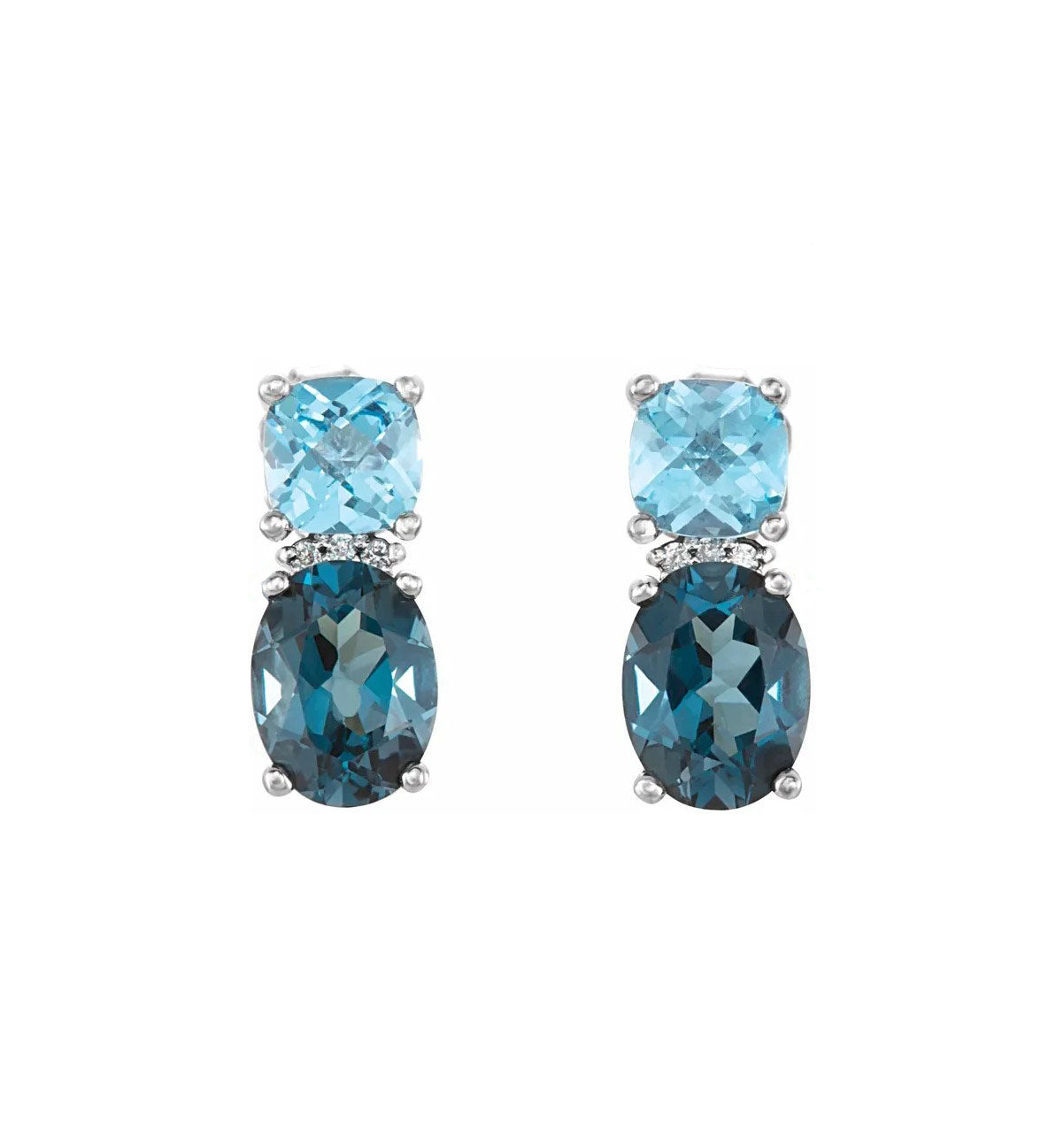 14kw Blue Topaz Earrings