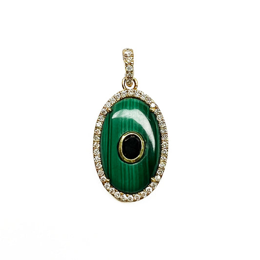 18ky Malachite Pendant