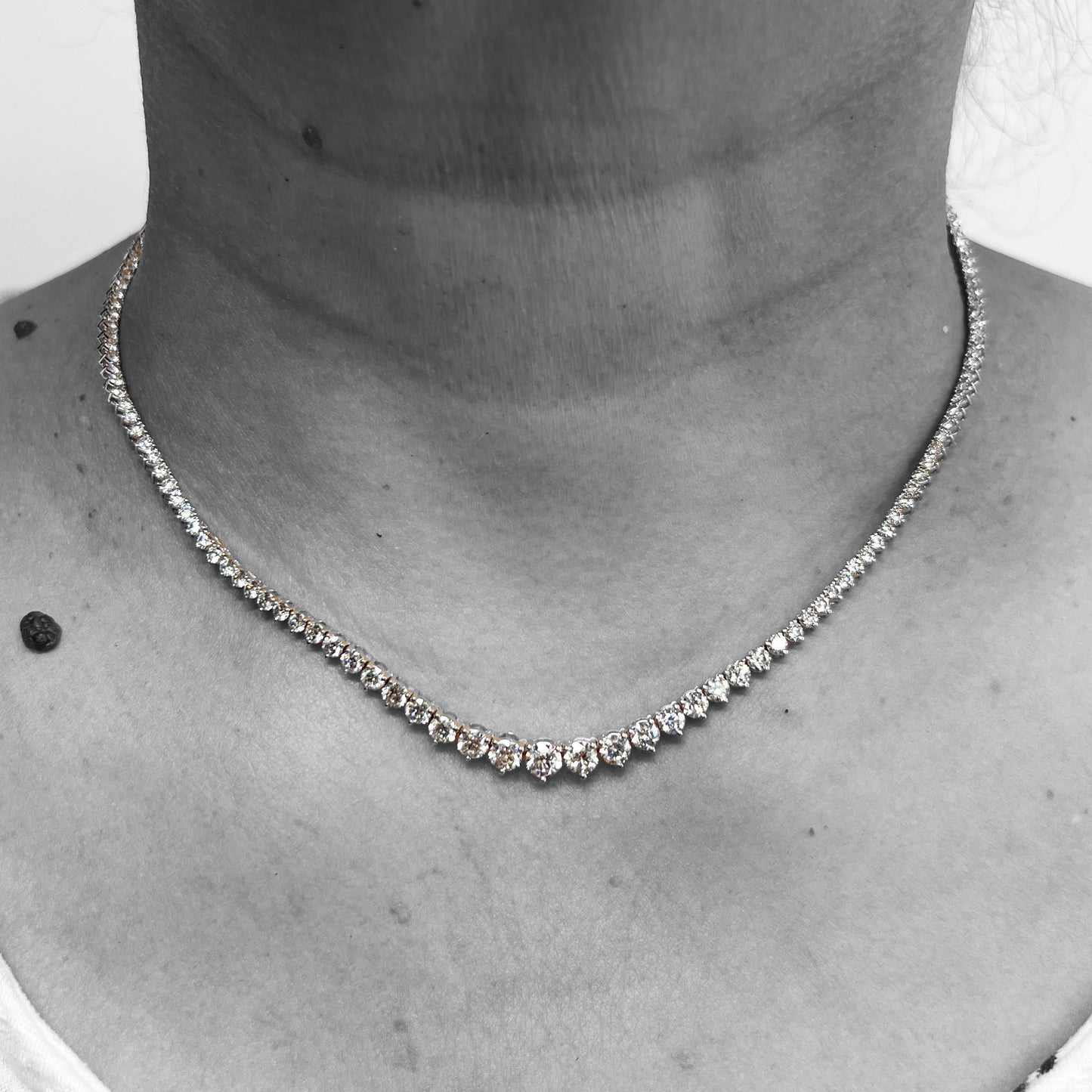 14kw Lab Diamond Graduated Necklace 7.61ctw