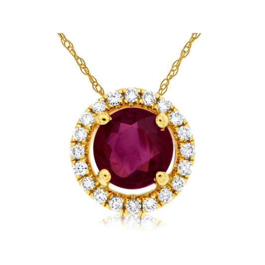 14ky Garnet and Diamond Necklace
