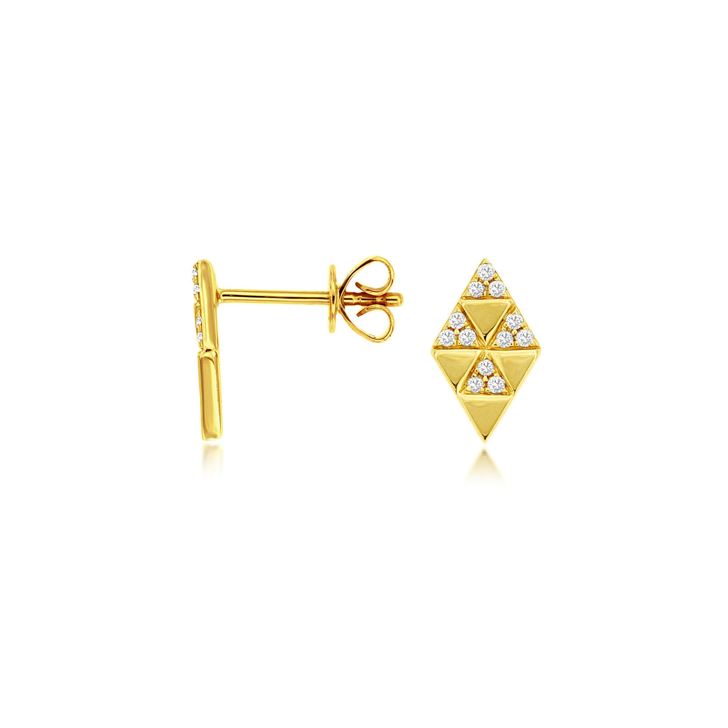 14ky Diamond Shape Stud Earrings