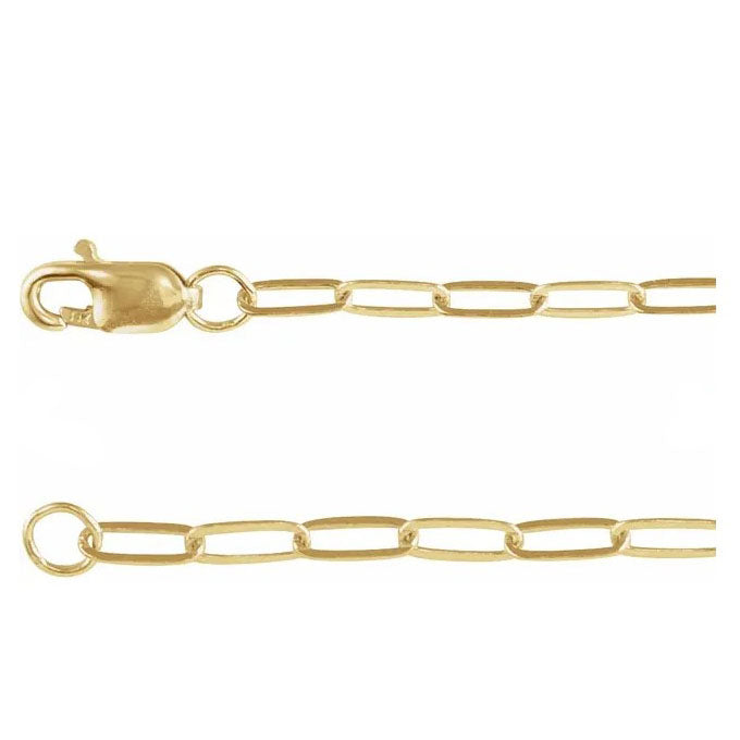 14ky Paper Clip Chain 18"