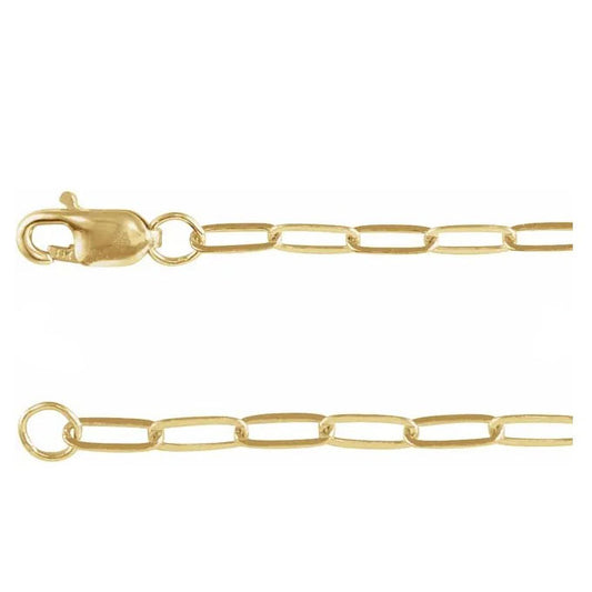 14ky Paper Clip Chain 18"