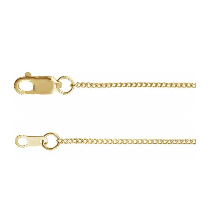 14ky Diamond Cut Curb Chain 18"