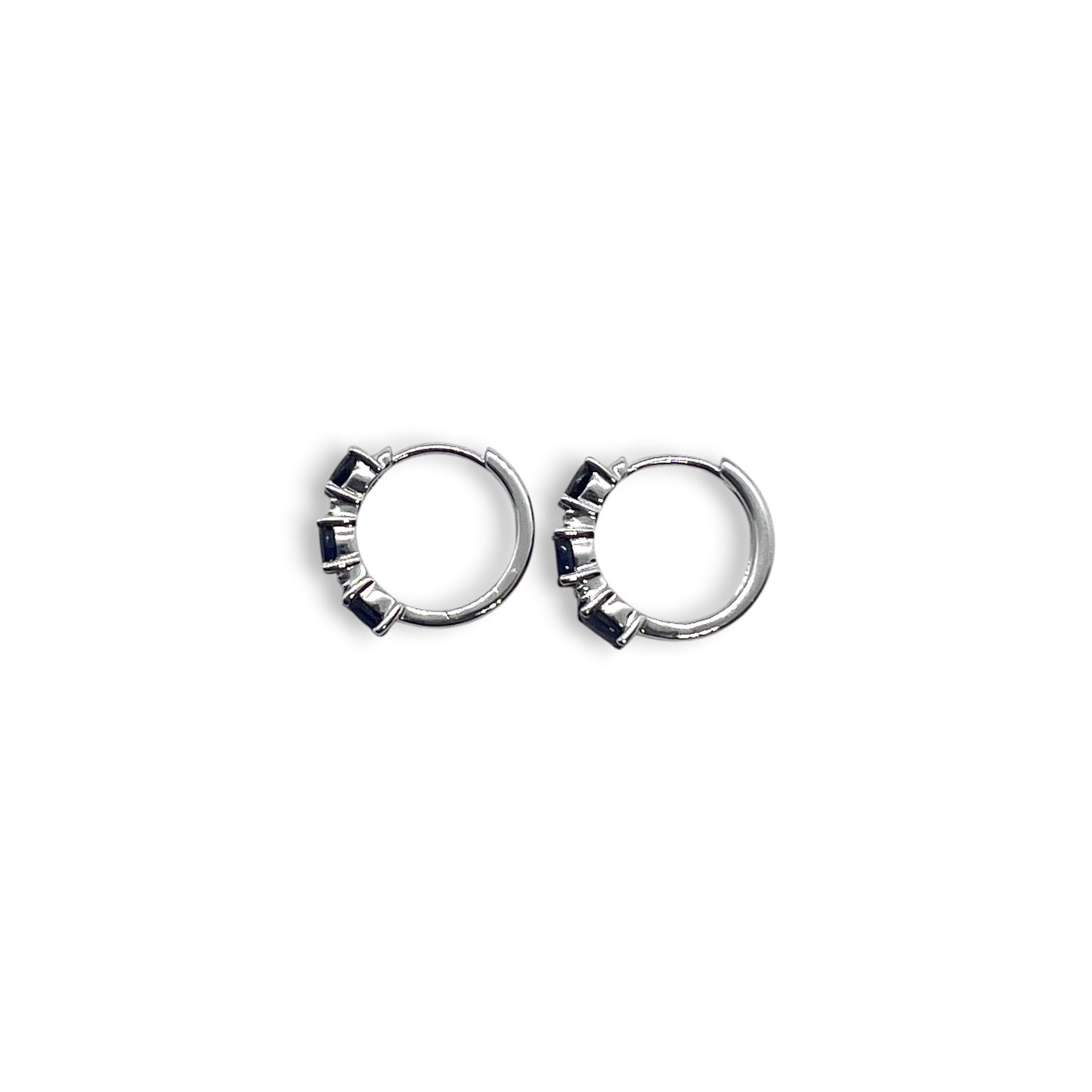 14kw Sapphire and DIamonds Huggies Earrings