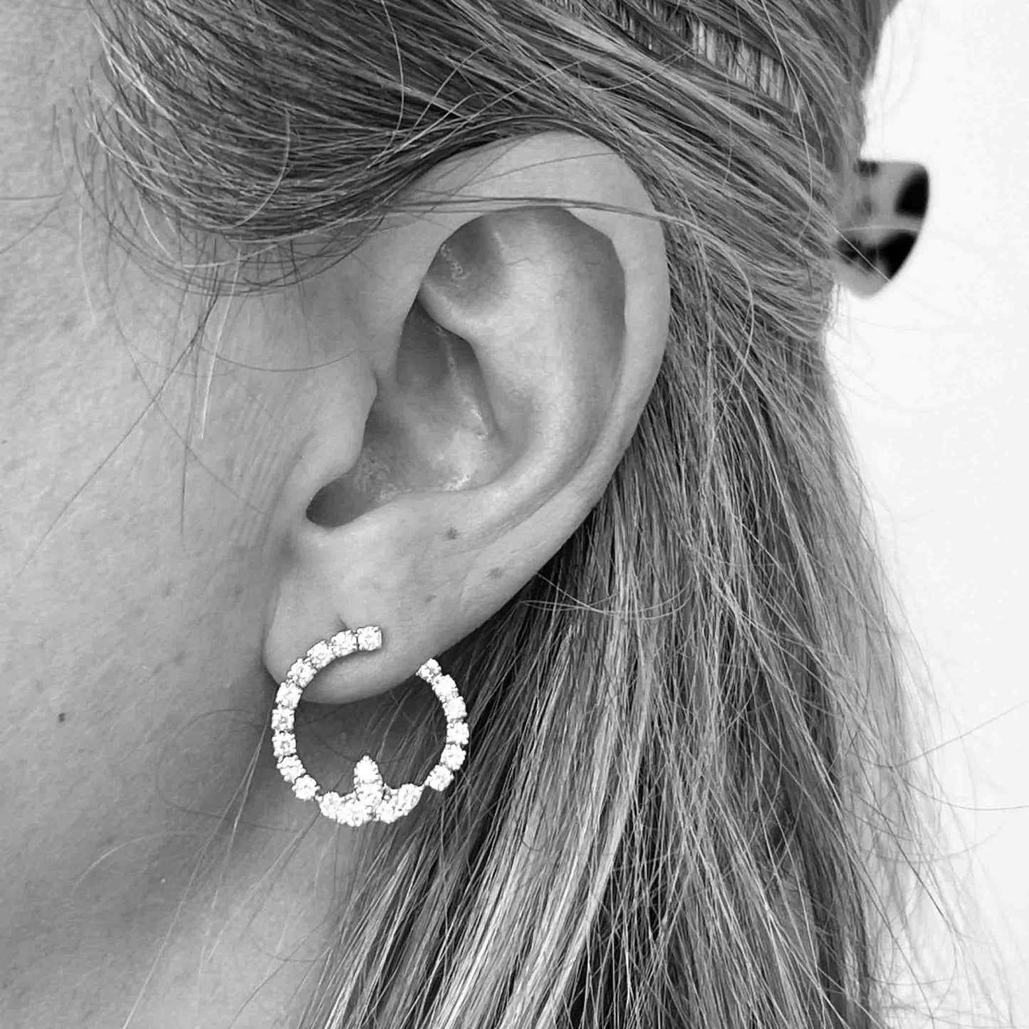 18kw Diamond Circle Earrings