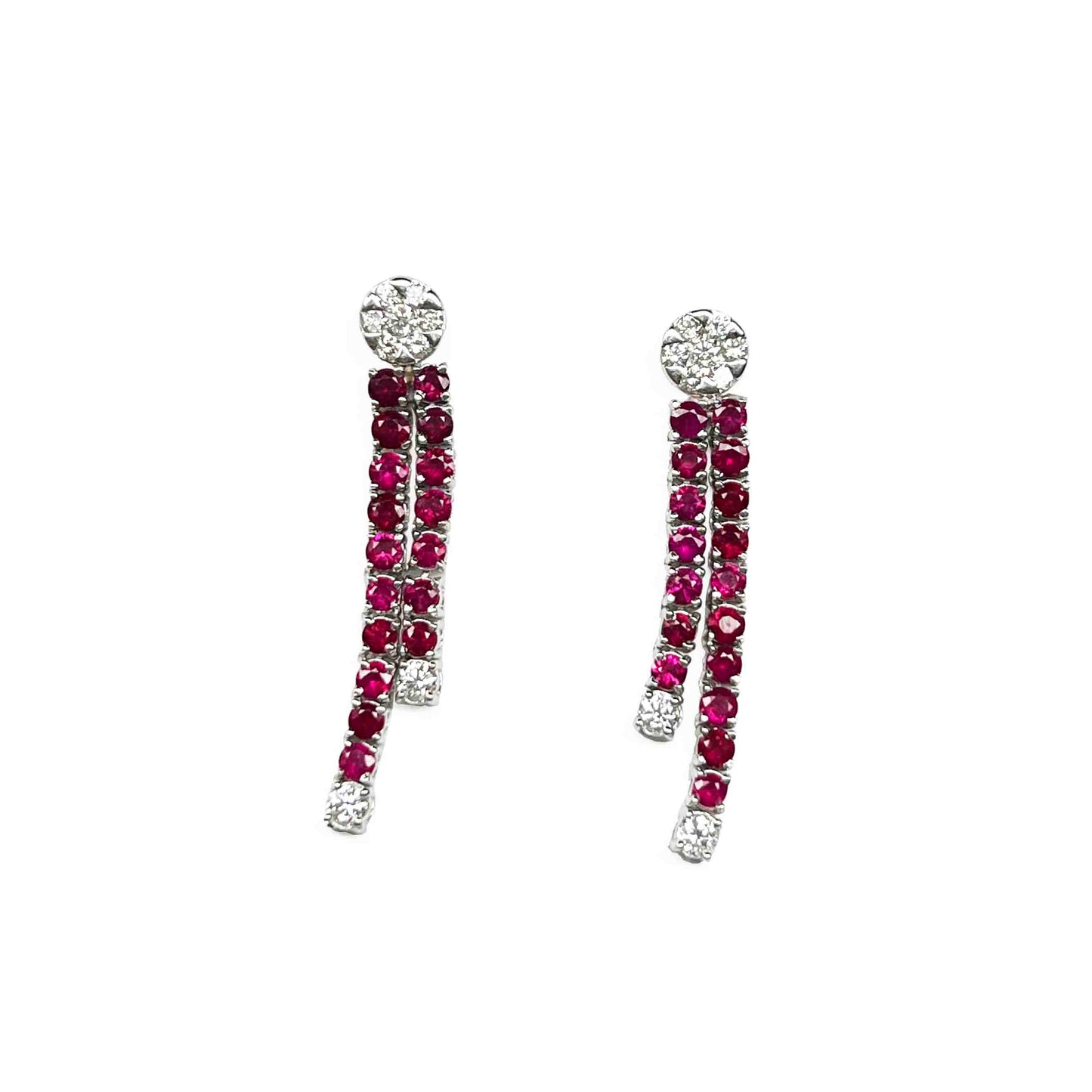 18kw Ruby & Diamond Earrings